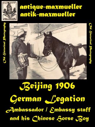 China Beijing German Legation Riding Stables Embassy Staff - 2x Orig ≈ 1905