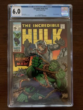 Incredible Hulk 119 Cgc 6.  0 (marvel 1969) Maximus Appearance Key