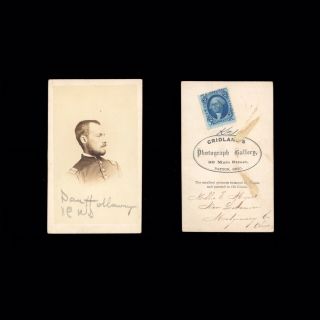 Civil War Cdv Photograph / Officer Philippe De Orleans Count Of Paris Tax Stamp