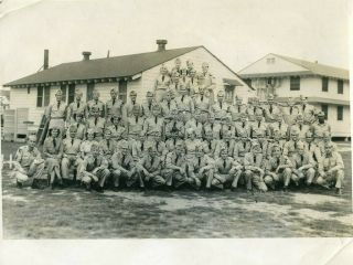Large Photo Of Service Men Ww2 Era,  Hand Written Names On The Back