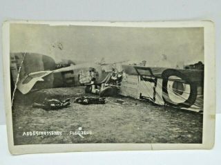 Downed British Plane Aircraft Abgeschossenes Flugzeug Ww1 Era Military Postcard