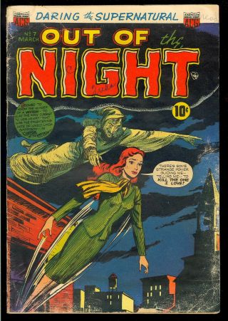 Out Of The Night 7 Pre - Code Horror Golden Age Acg Comic 1953 Gd - Vg