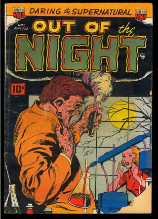 Out Of The Night 3 Pre - Code Horror Golden Age Acg Comic 1952 Gd,