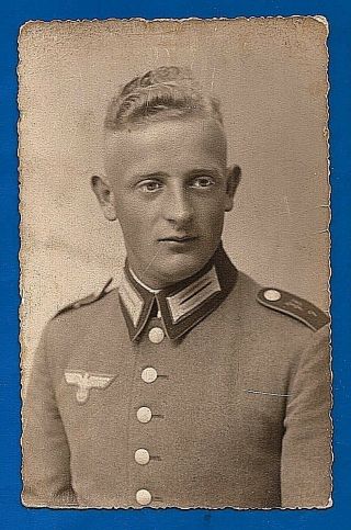 Germany Ww2 German Wehrmacht Trooper Soldier Photo Postcard B