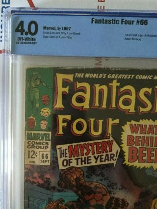 Fantastic Four 66_CBCS 4.  0_like CGC_1st part orig.  HIM (Adam Warlock) _OW pages 3