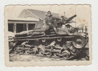 Bulgaria Bulgarian Army Ww2 Military Tank Vintage Orig Field Photo (31540)