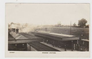 Great Old Real Photo Card Weedon Railway Station Around 1910 Northampton L M S