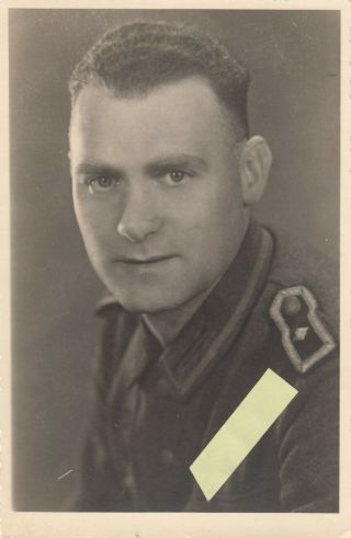 Portrait Of German Ww2 Soldier,  Postcard Size,  Kia 1945