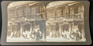 1900s Historic China Famous Tea House In Shanghai Stereoview - Bb