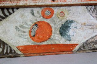 RARE 19TH C PA GERMAN FOLK ART PAINTED FLORAL POMEGRANATE DECORATED DOCUMENT BOX 5