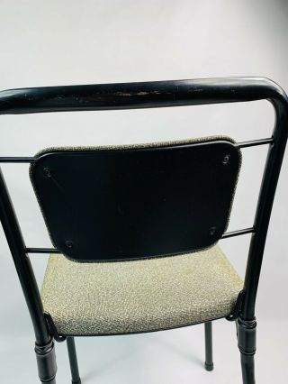 Vintage Mid Century Modern Cosco Fashion Fold Chairs Set Of 4 Black Gray C 6