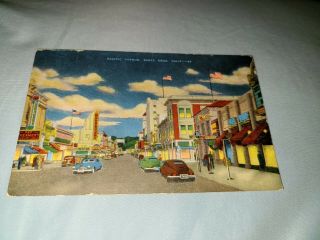 Vintage Postcard Santa Cruz California Pacific Ave Business Street 1947