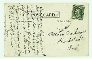 OAKTOWN,  INDIANA VINTAGE 1900 ' s POSTCARD CARLSILE AVE BUSINESS VIEW KNOX COUNTY 2