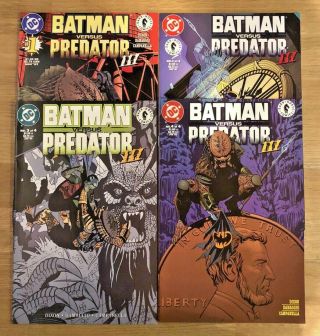 Batman Vs Predator Iii Complete Set 1 - 4 1993 Dc/dark Horse Comics
