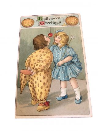 Vintage 1907 - 1910s Halloween Postcard • B.  W.  Co.  • Series 374