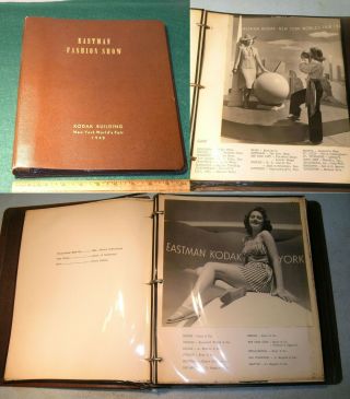 Rare 1940 York World’s Fair Eastman Kodak Fashion Show Binder W/ Orig Photos