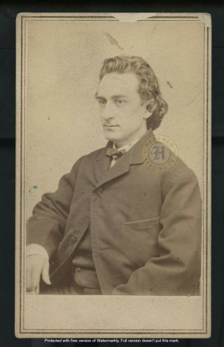 Vintage Actor: Edwin Booth Cdv Photograph By Brady Of John Wilkes Booth C.  1860s