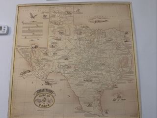 Vintage Hoffman & Walker Map Of Texas 1528 - 1900s