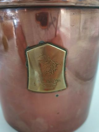 Vintage copper Judaica jewish twin handled cup jug hand washing 3