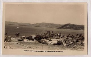 Vintage Postcard Rppc Entrance To Harbour,  Thursday Island Qld 1900s
