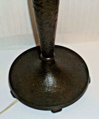 HANDEL PATINATED TABLE LAMP BASE WITH CHIPPED ICE FINISH & 3 SOCKETS 2