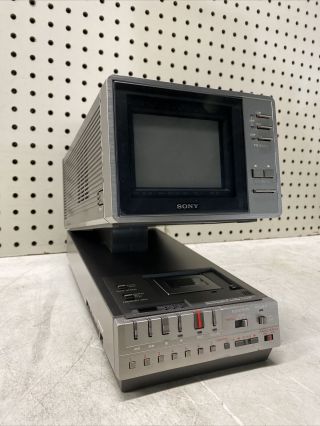 Vintage Sony Kv - 4100 Trinitron Color Tv Am/fm Receiver Microcassette - Corder Rare
