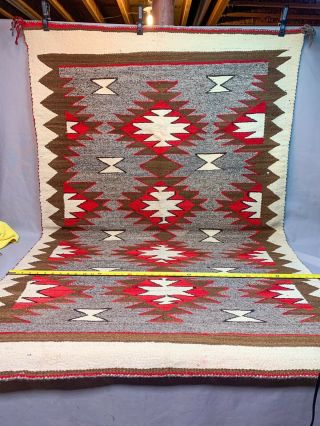 Vintage Wool Native American Rug Blanket Navajo Eye Dazzler 41 X 63