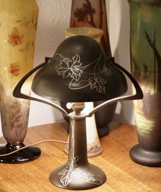 Heintz Bronze Silver Overlay Arts & Crafts Table Lamp 2
