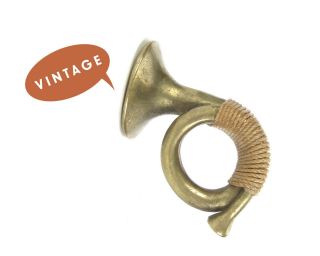 Carl Aubock French Horn Figurine Vtg Mid Century Mini Austria Brass Pipe Stuffer