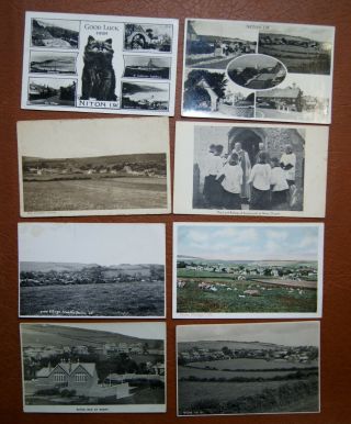 8x Vintage Niton Village Postcards Old Photograph Rp Isle Of Wight School Photo