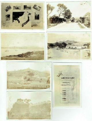 Old Naval Postcards Wei Hai Wei ? China Real Photos Hms Cumberland Cruise 1920s