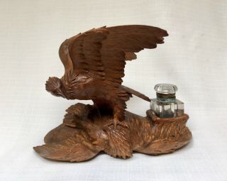 Antique Black Forest Brienz Double Eagle Inkwell