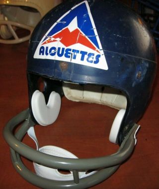 Montreal Alouettes Cfl Canadian Football League 1974 Vintage Riddell Mask Helmet