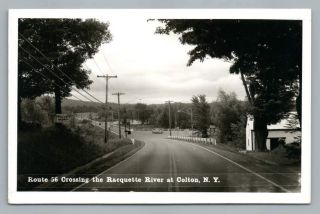 Racquette River Bridge Route 56 Colton York Rppc Vintage Roadside Photo 50s