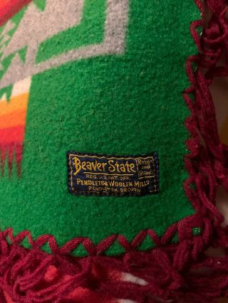 Vintage Pendleton Beaver State Chief Joseph Blanket 1930 - 72 Indian Green Wool 3