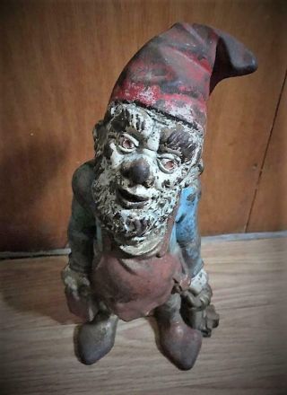 Antique Cast Iron Gnome Doorstop Hubley?
