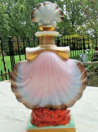 Antique French Empire Paris Porcelain Perfume Scent Bottle Scallop Sea Shell