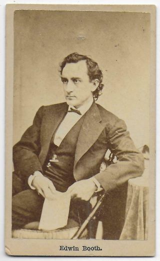 Actor Edwin Booth C1860s Cdv Photo Brother Of John Wilkes Booth