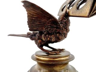 19th Century French Bronze of a Songbird Holding a Letter Holder after MOIGNIEZ 3