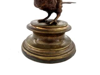 19th Century French Bronze of a Songbird Holding a Letter Holder after MOIGNIEZ 6