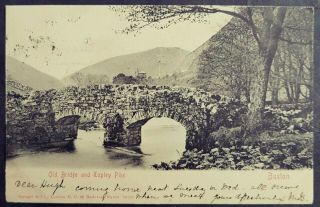 Rare Postcard Old Cowlow Bridge - Topley Pike Signal Box & Signals - Buxton 1903