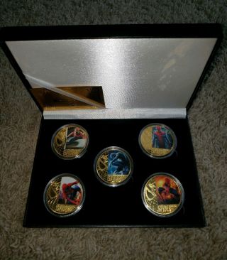 Worth Spider - Man 24kt Gold Plated 5 Piece Coin Set With Mt