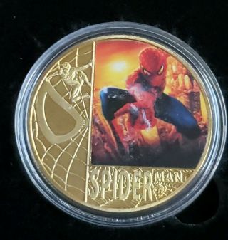 WORTH SPIDER - MAN 24KT GOLD PLATED 5 PIECE COIN SET WITH MT 3