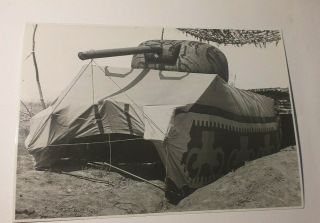 Ww2 Photo Of A Dummy Decoy Inflatable Sherman Tank