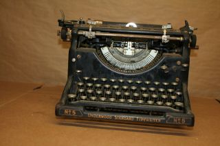 Vintage Antique Underwood Standard Typewriter No.  5 Serial Number 2206650 - 5 2