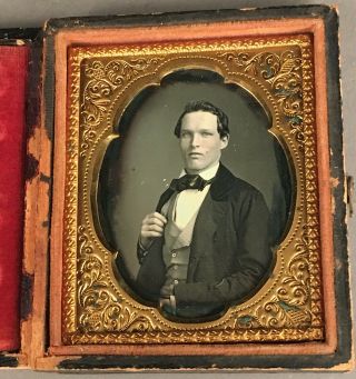 Daguerreotype Of A Handsome Young Man,  No Wipe Marks,  Full Case