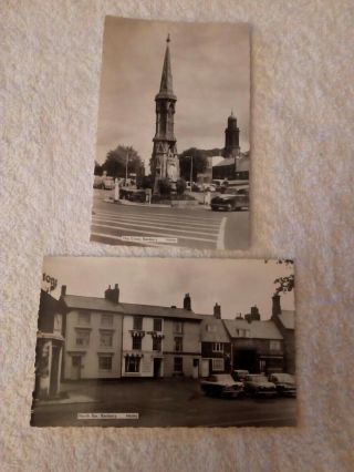 2 Vintage B&w Card;oxfordshire;banbury Cross; The Cock Horse; Ca1950