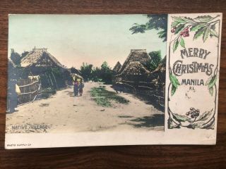 Philippines Manila Old Postcard Merry Christmas Manila Usa To Bosnia 1907