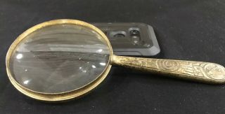 Atq Tiffany Studios York 928 Rare Bronze Magnifying Glass Zodiac Pattern
