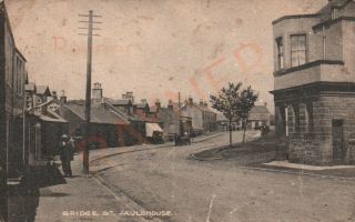 Bridge Street Fauldhouse Street View Vintage Postcard Picture.  B1/31